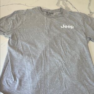 Jeep Gray Short Sleeve Tee Classic Crew Neck